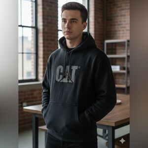 CAT Men's Charcoal Hoodie Sweater